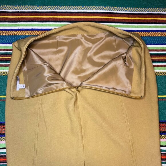Halogen Pastel Yellow Structured Mini Pencil Skirt size 2 petite - Picture 6 of 9